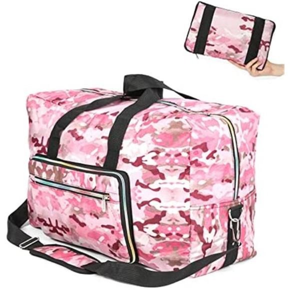 Handbags - FOLDABLE Large Travel Duffel Duffle Bag pink camo